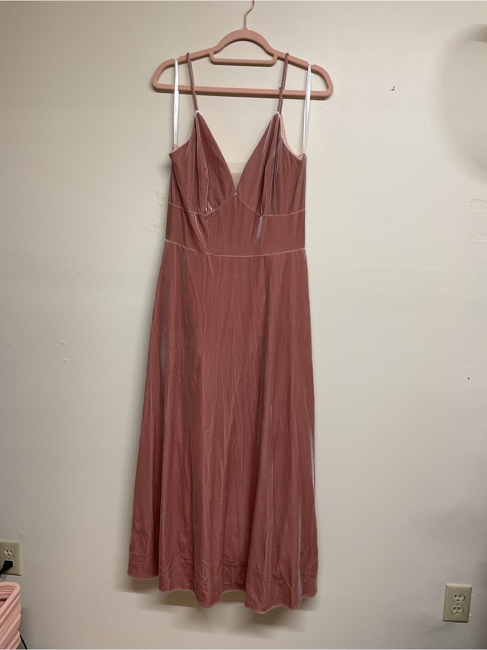 Christina Wu Dusty Rose Velvet and Satin Gown